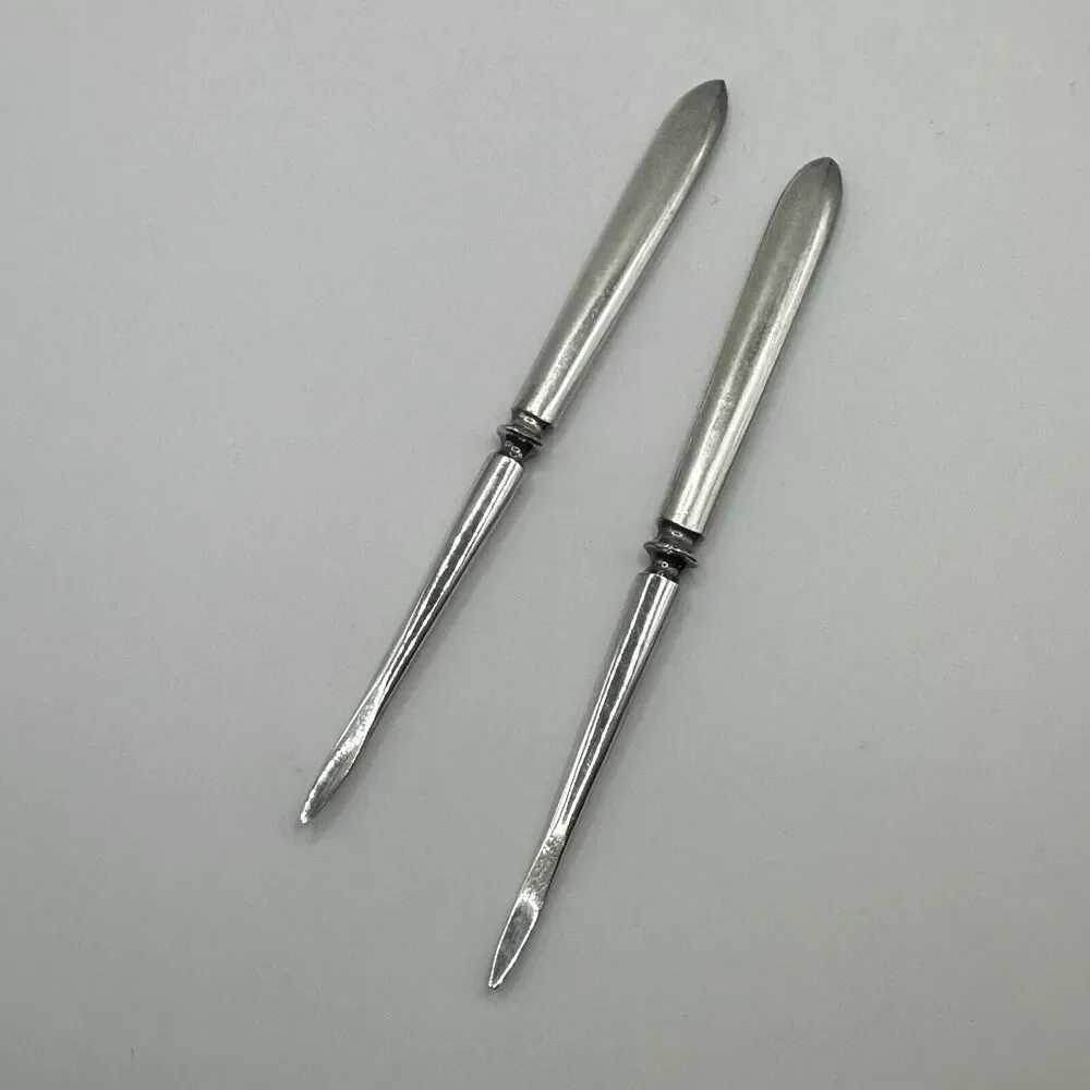 WM Rogers and Son Silver Nut Picks 5” Collectible Vintage Antique Set Of 2